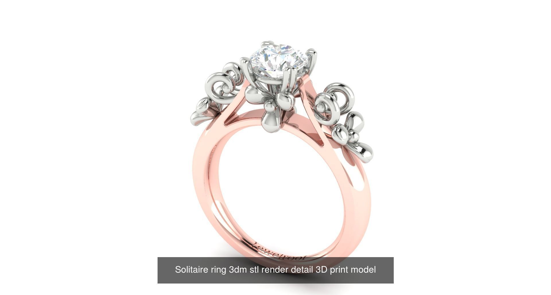 200 model-Bulk Solitaire ring 3dm stl render detail 3D print  3D Model Collection_55