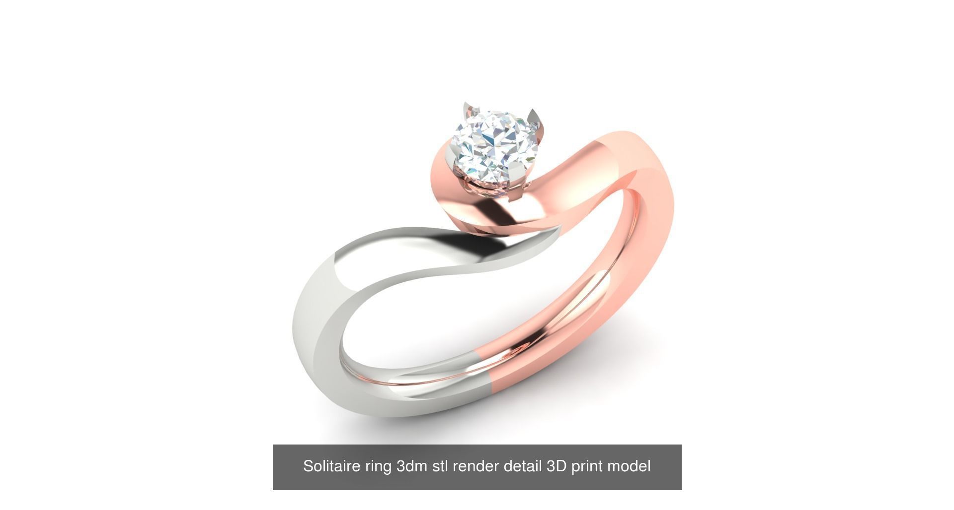 200 model-Bulk Solitaire ring 3dm stl render detail 3D print  3D Model Collection_111