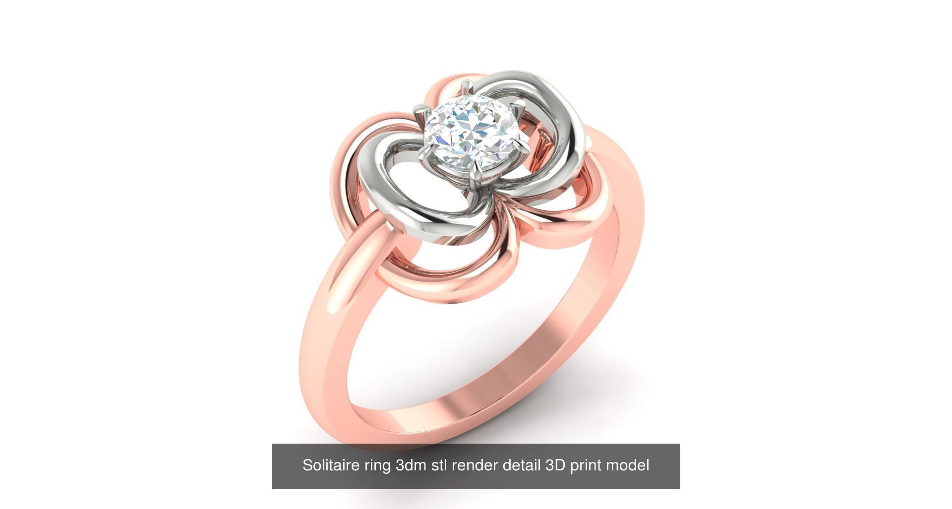 200 model-Bulk Solitaire ring 3dm stl render detail 3D print  3D Model Collection_99