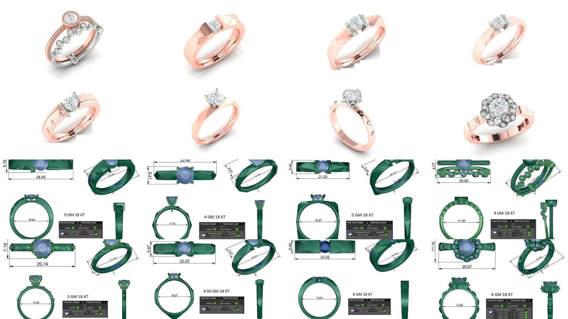 200 model-Bulk Solitaire ring 3dm stl render detail 3D print  3D Model Collection_35