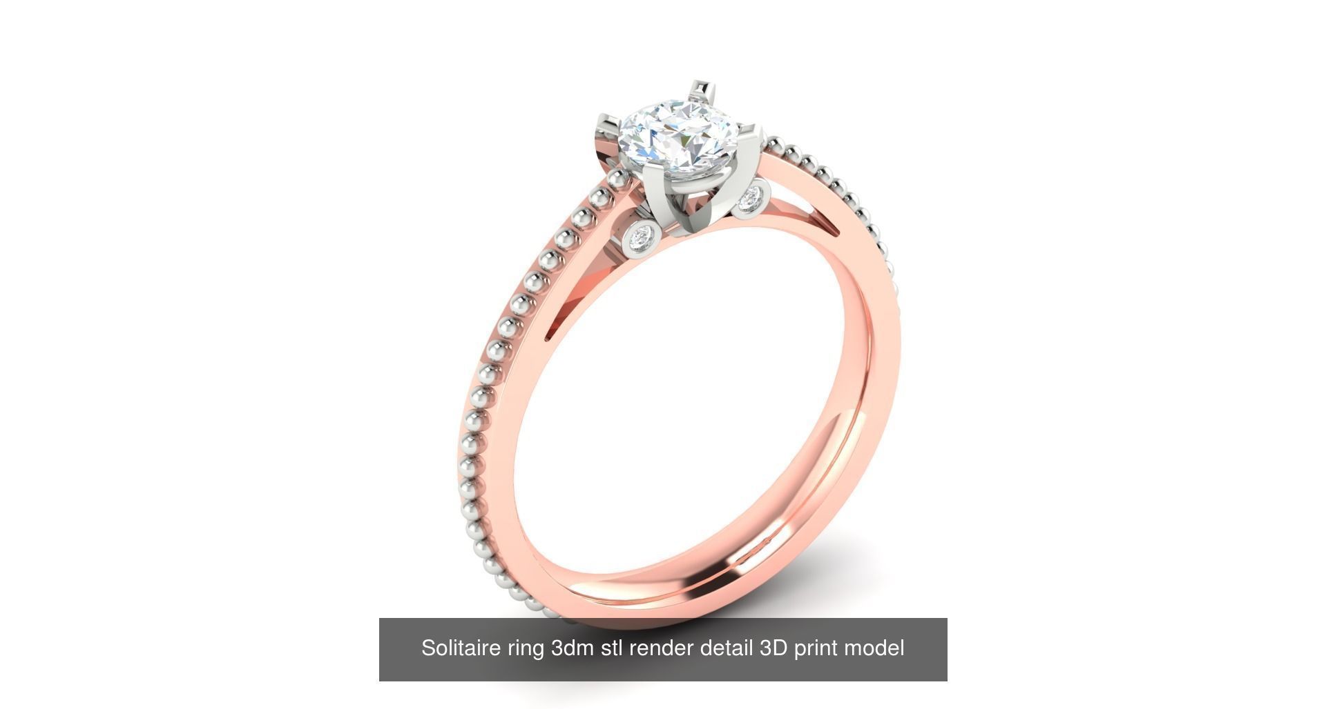 200 model-Bulk Solitaire ring 3dm stl render detail 3D print  3D Model Collection_94