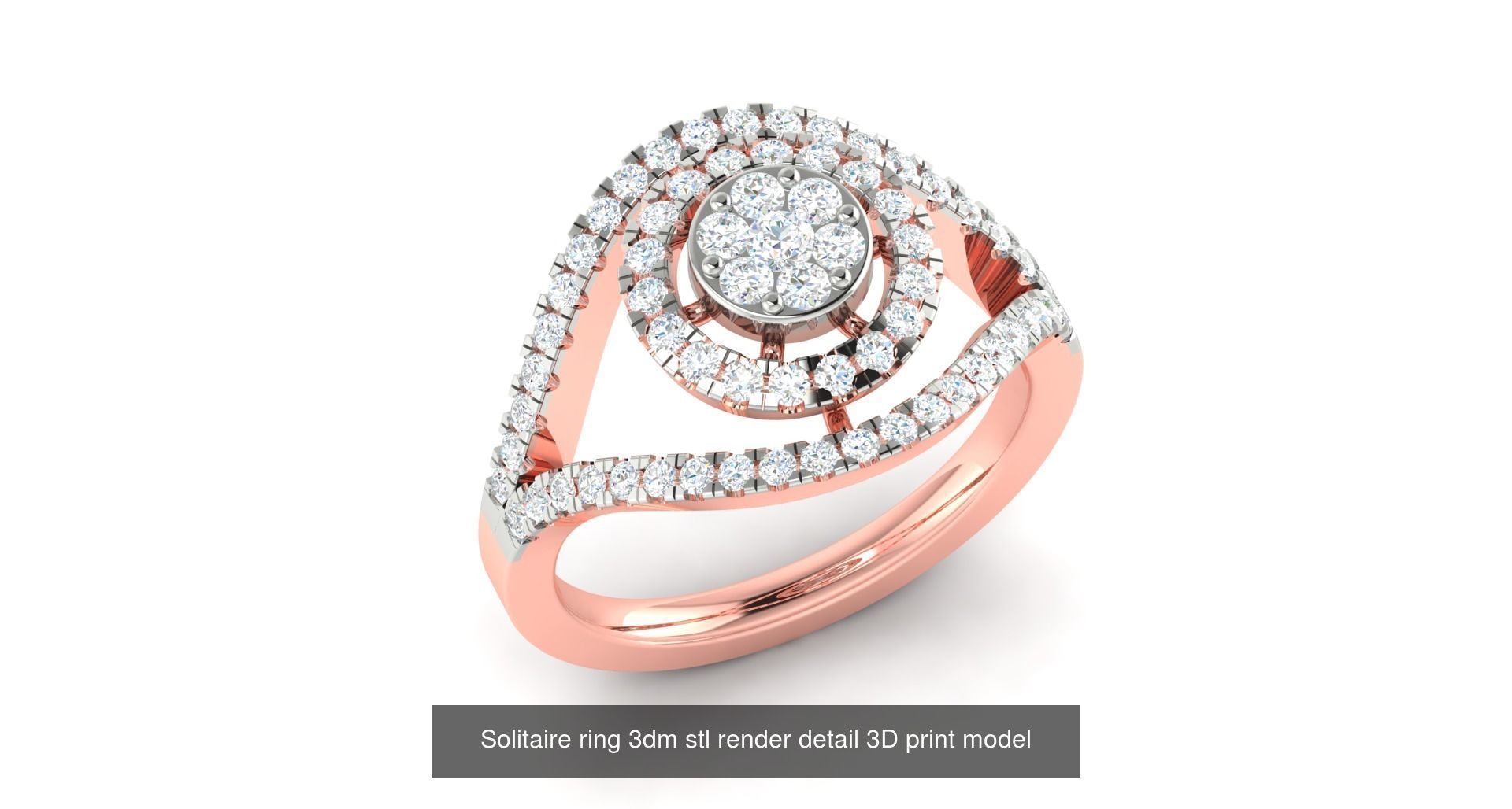 200 model-Bulk Solitaire ring 3dm stl render detail 3D print  3D Model Collection_130