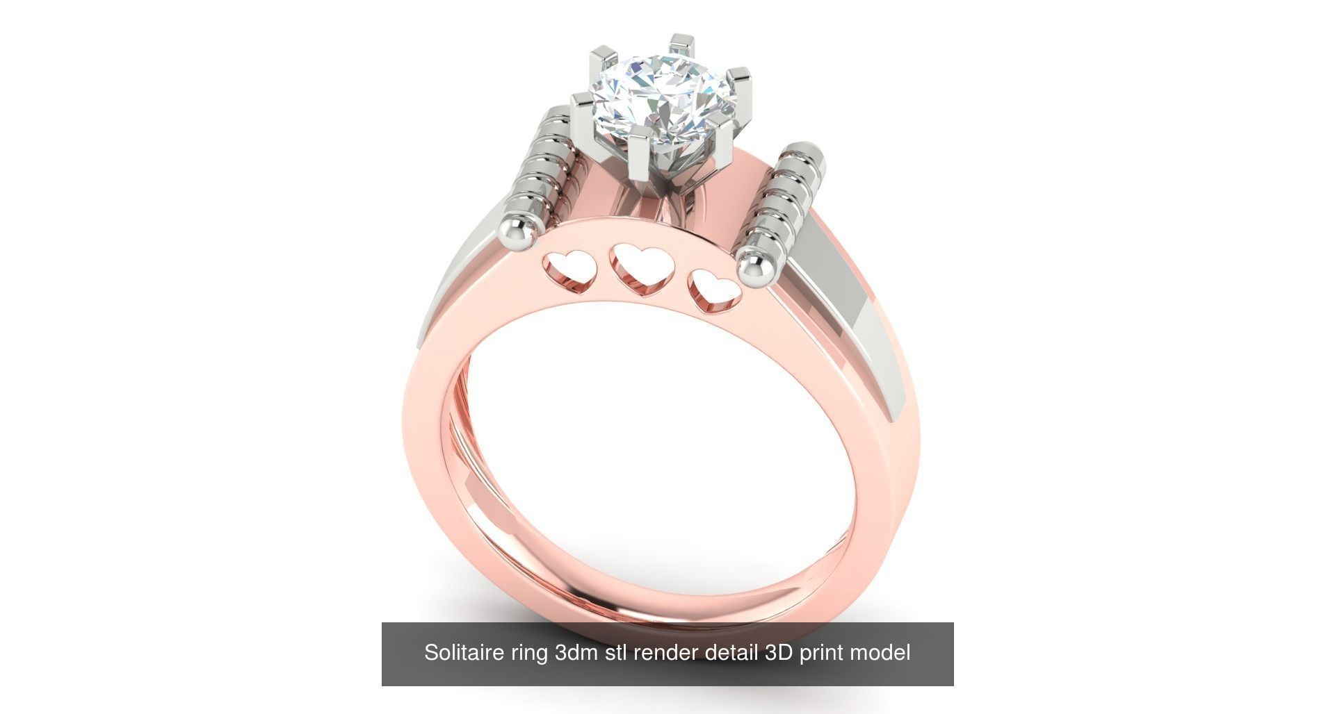 200 model-Bulk Solitaire ring 3dm stl render detail 3D print  3D Model Collection_90