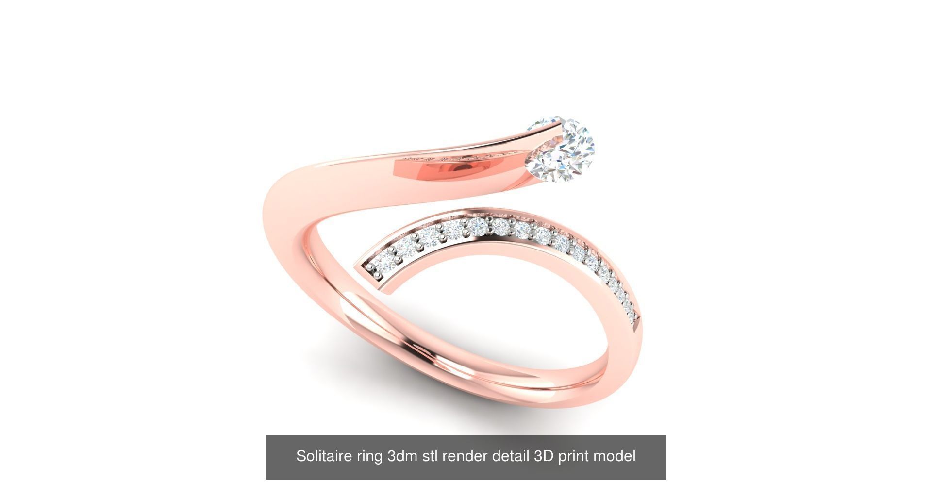 200 model-Bulk Solitaire ring 3dm stl render detail 3D print  3D Model Collection_38