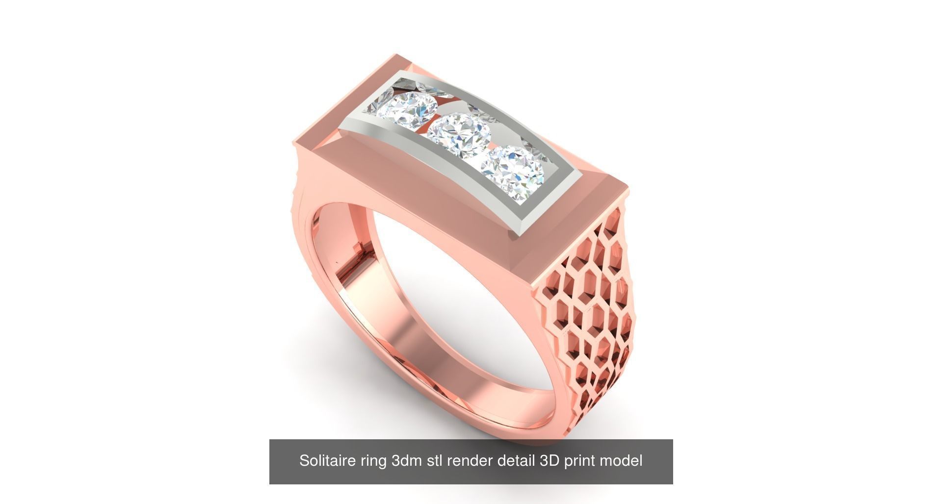 200 model-Bulk Solitaire ring 3dm stl render detail 3D print  3D Model Collection_87