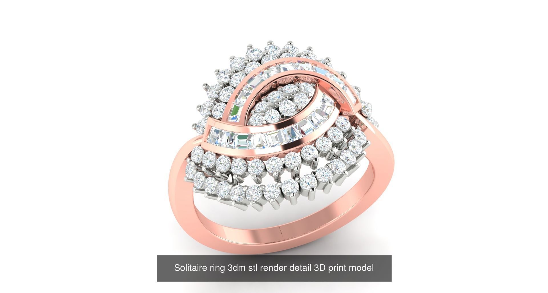 200 model-Bulk Solitaire ring 3dm stl render detail 3D print  3D Model Collection_127