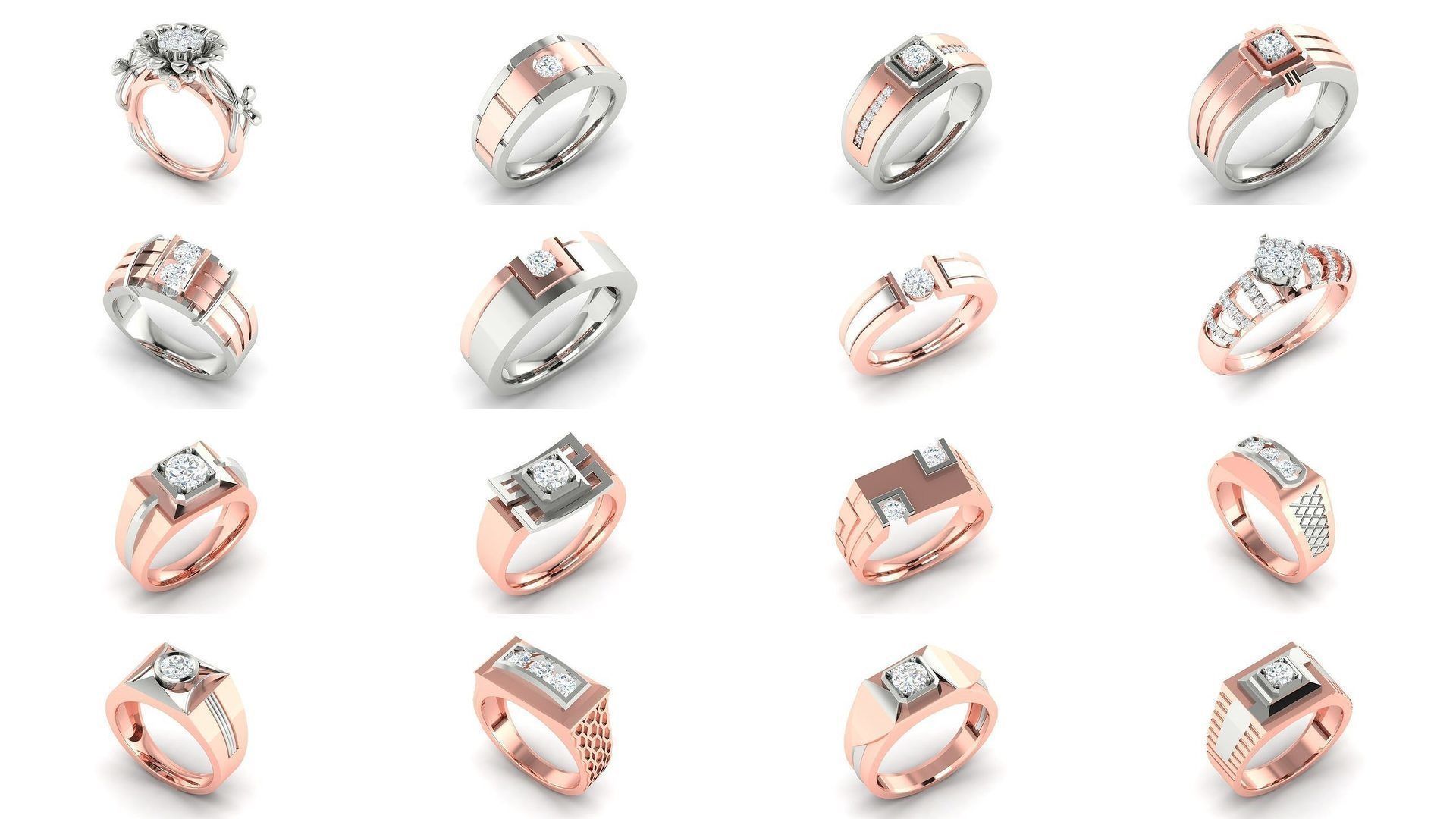 200 model-Bulk Solitaire ring 3dm stl render detail 3D print  3D Model Collection_13