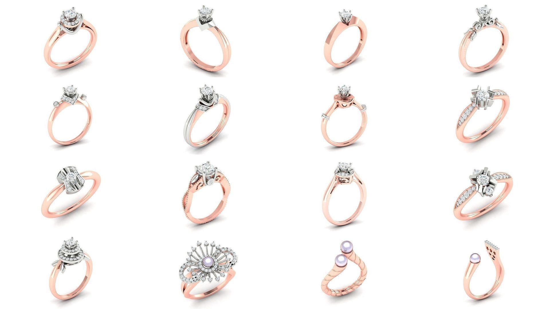 200 model-Bulk Solitaire ring 3dm stl render detail 3D print  3D Model Collection_33