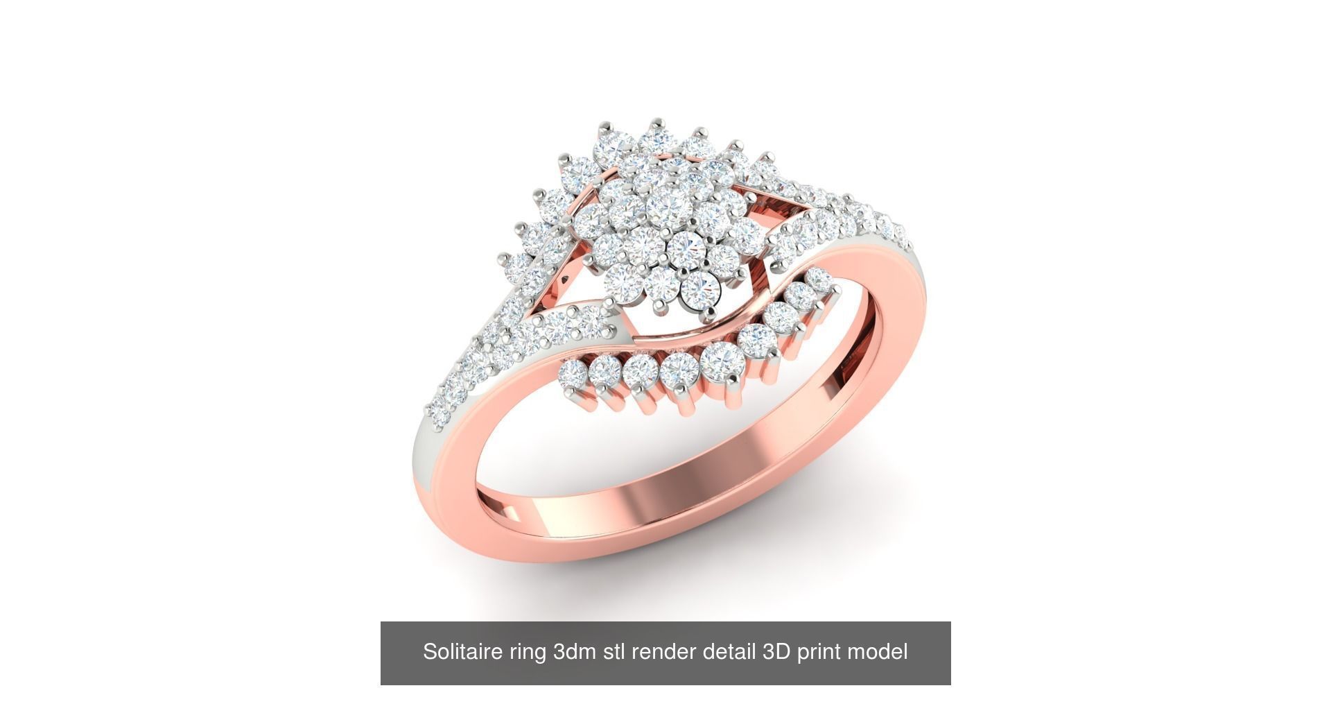 200 model-Bulk Solitaire ring 3dm stl render detail 3D print  3D Model Collection_125