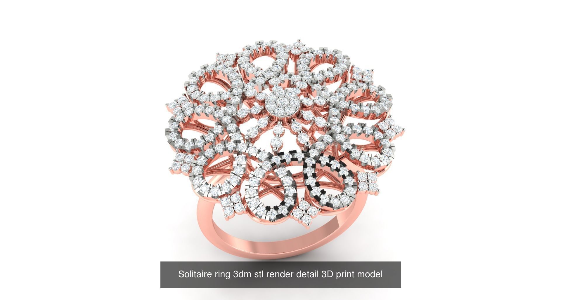 200 model-Bulk Solitaire ring 3dm stl render detail 3D print  3D Model Collection_102