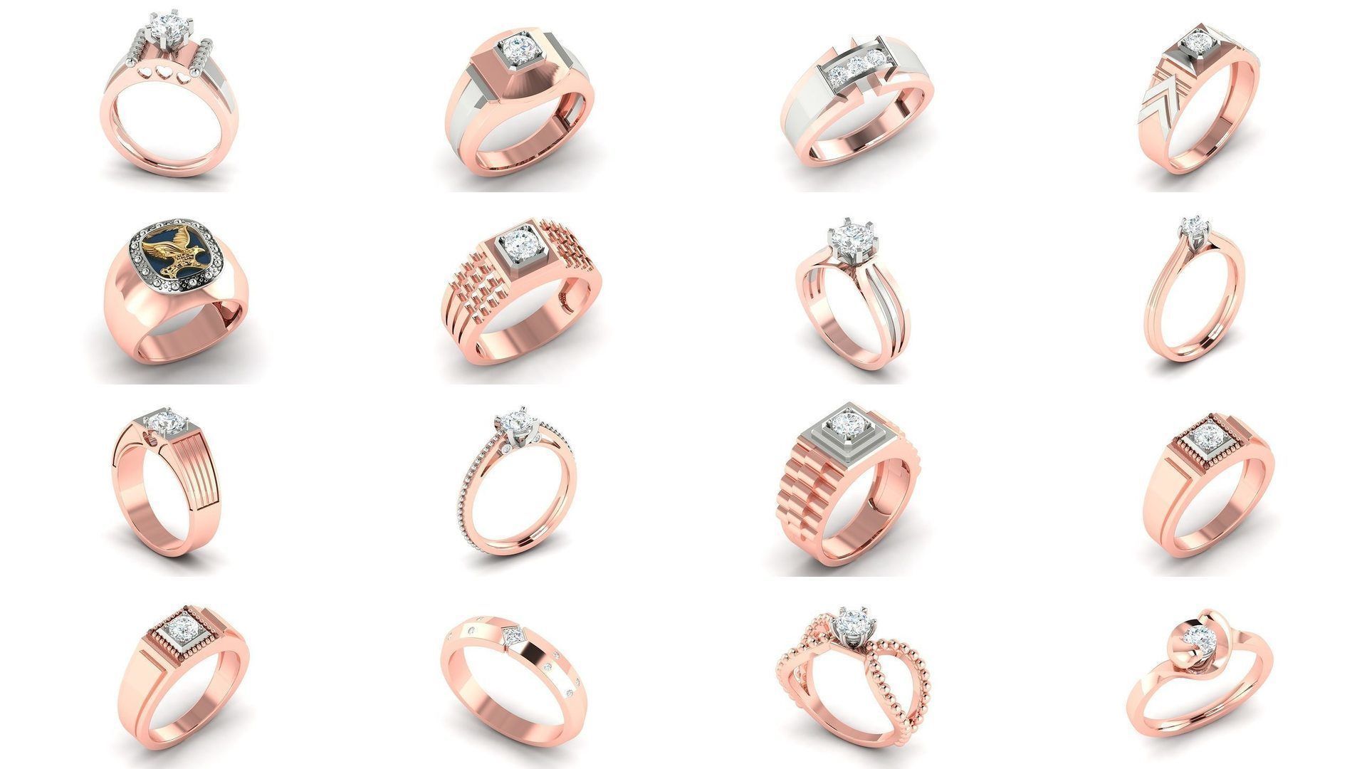 200 model-Bulk Solitaire ring 3dm stl render detail 3D print  3D Model Collection_17