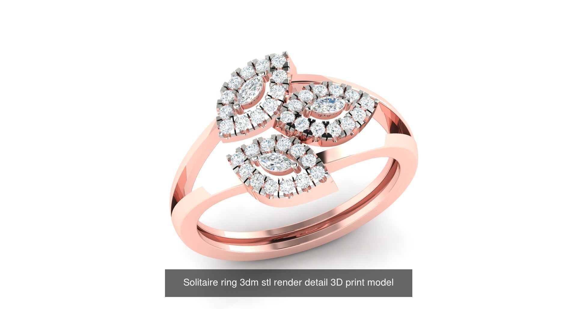 200 model-Bulk Solitaire ring 3dm stl render detail 3D print  3D Model Collection_71