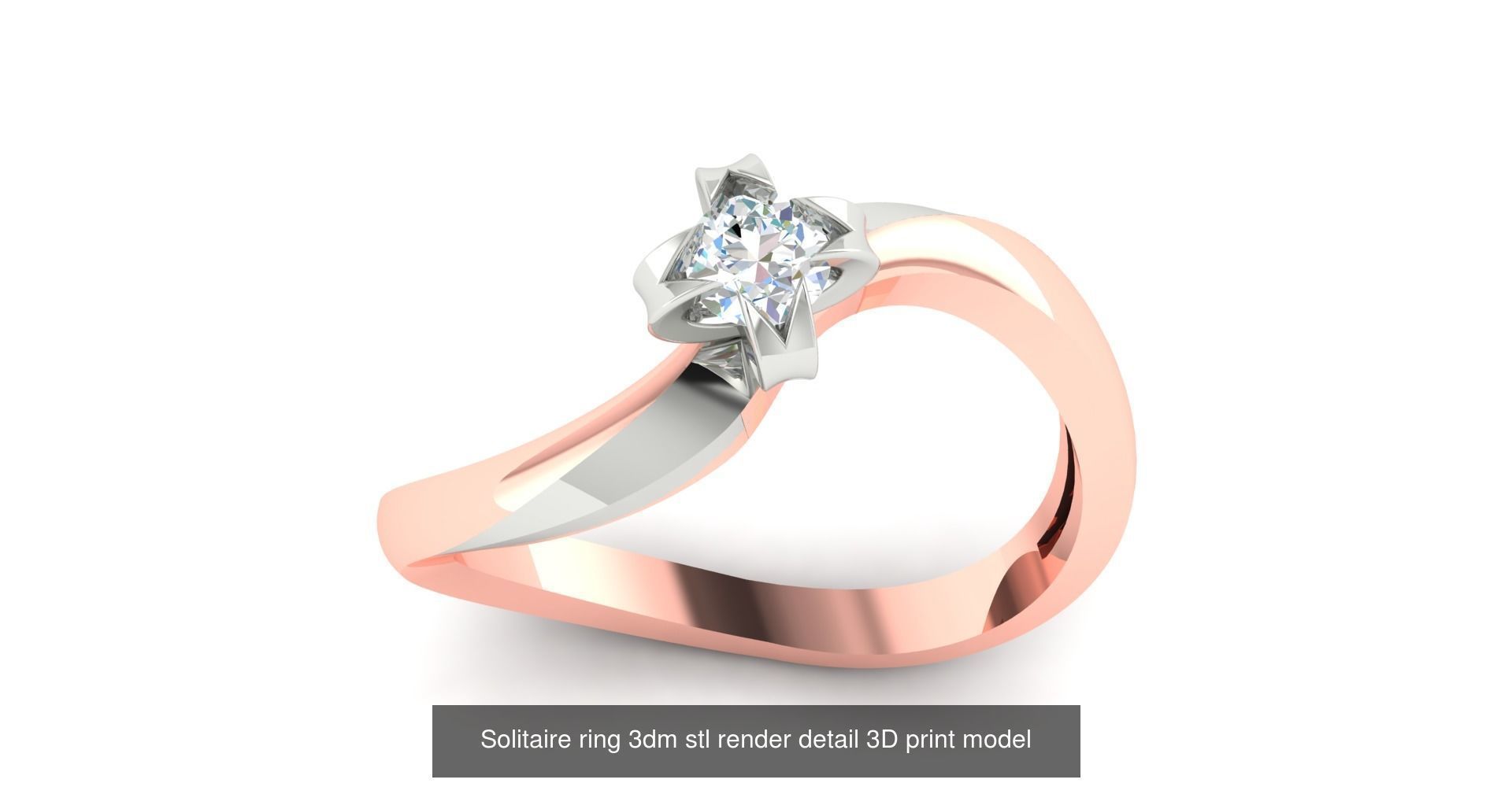 200 model-Bulk Solitaire ring 3dm stl render detail 3D print  3D Model Collection_110