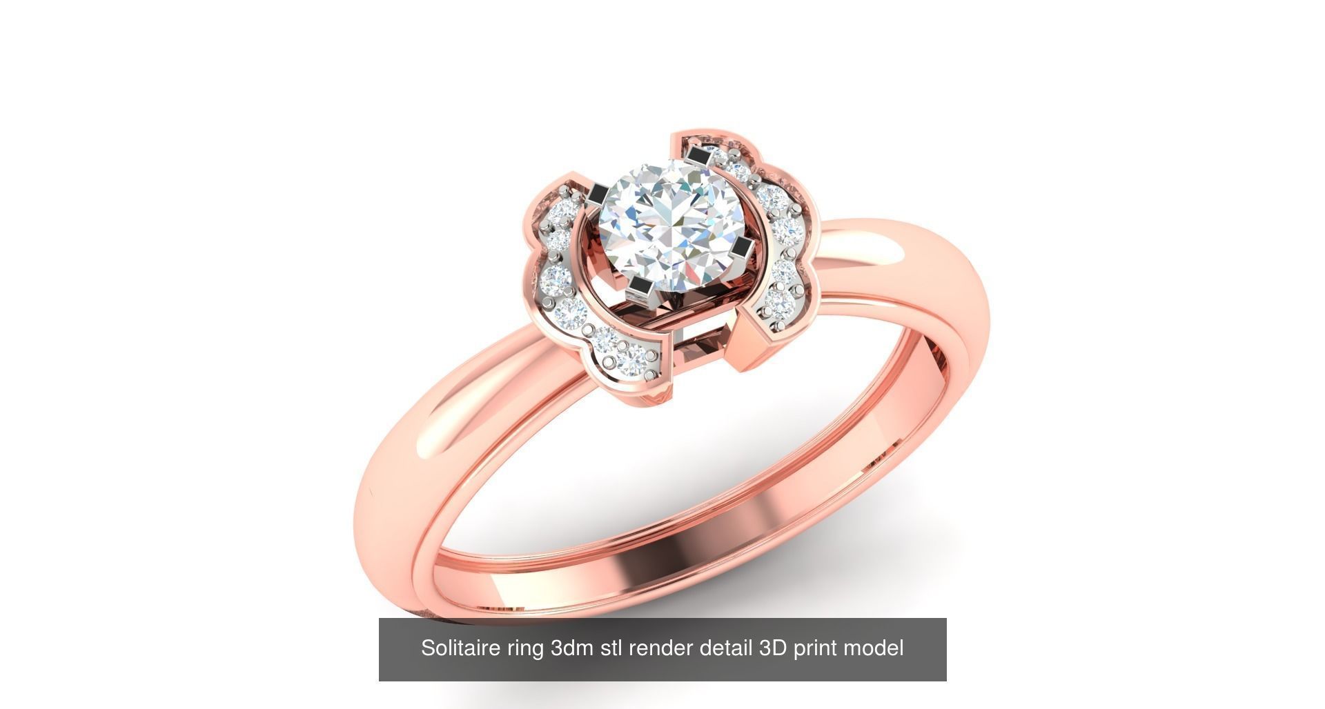 200 model-Bulk Solitaire ring 3dm stl render detail 3D print  3D Model Collection_167