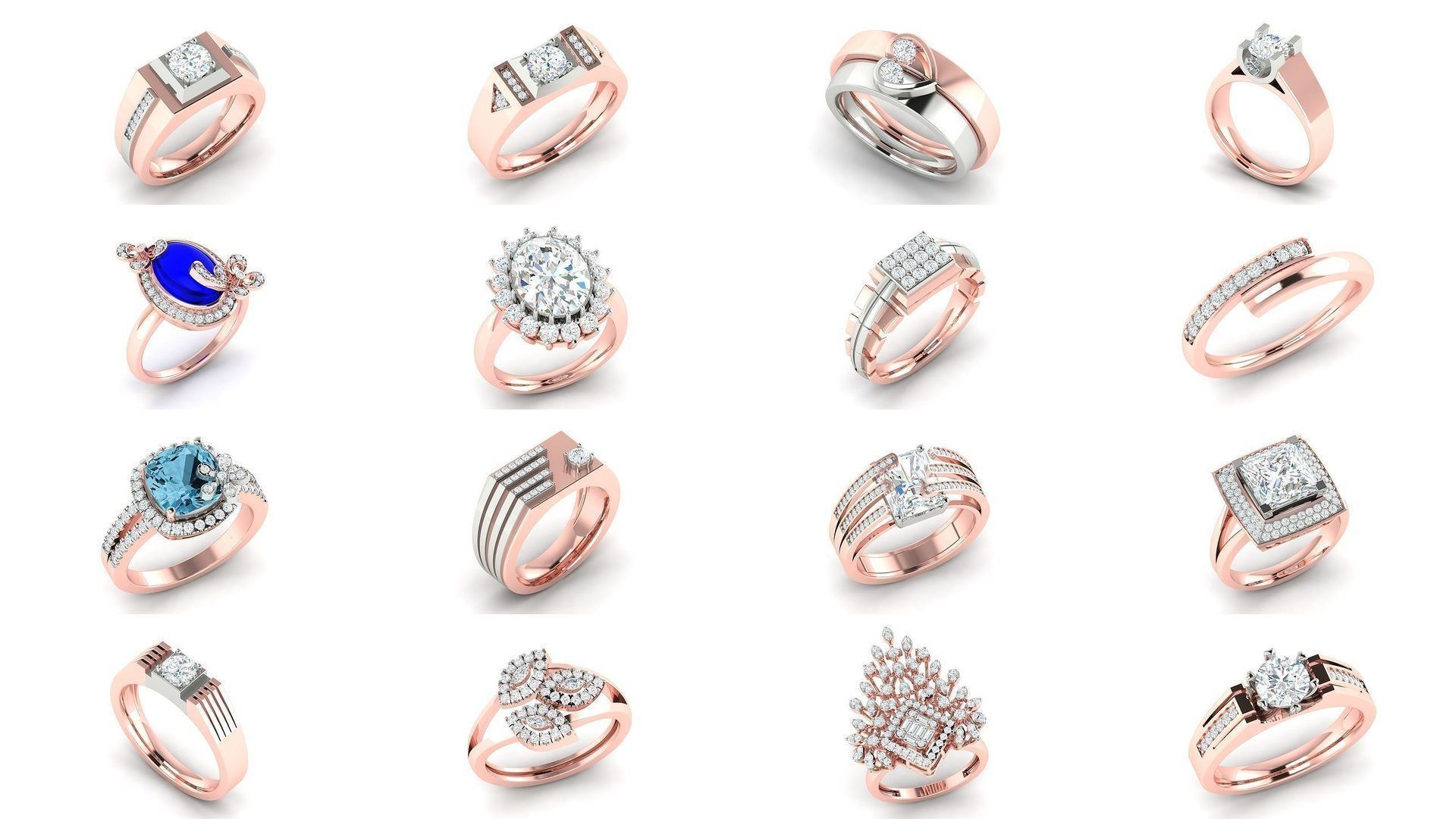 200 model-Bulk Solitaire ring 3dm stl render detail 3D print  3D Model Collection_9