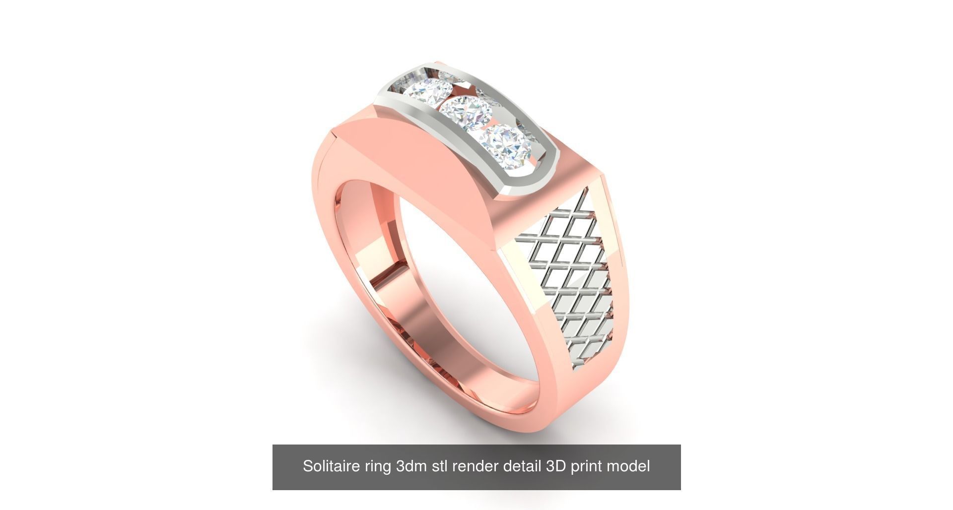 200 model-Bulk Solitaire ring 3dm stl render detail 3D print  3D Model Collection_85