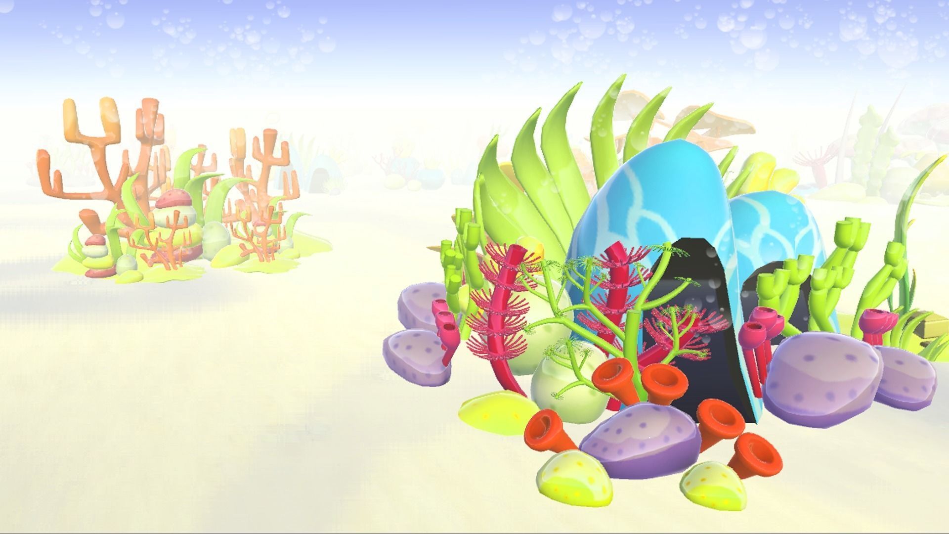 Cartoon Seaweed Pack Low-poly 3D model_5