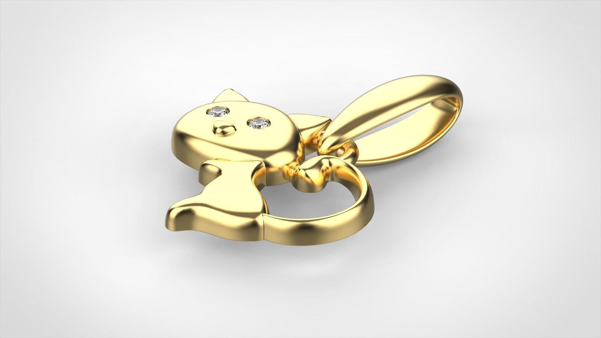 The kitten pendant 3D print model_2