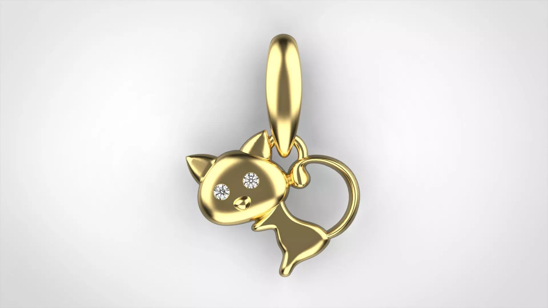 The kitten pendant 3D print model_0