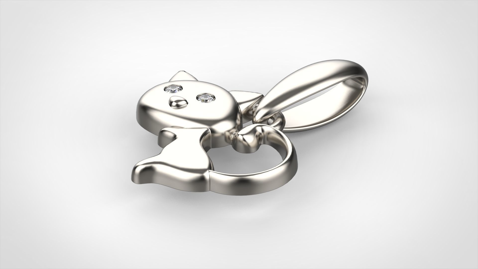 The kitten pendant 3D print model_3