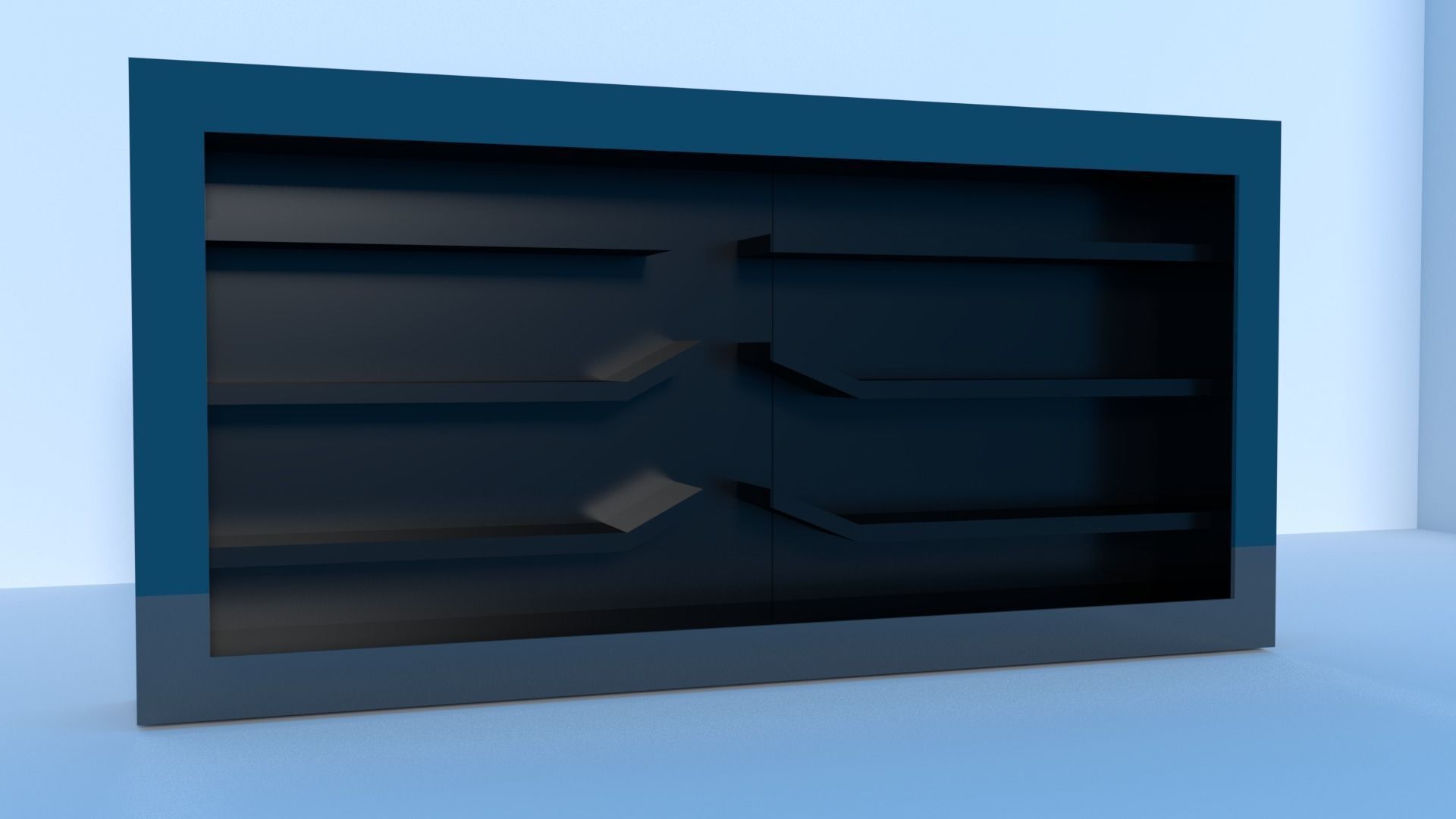 almirah or showcase Low-poly 3D model_1