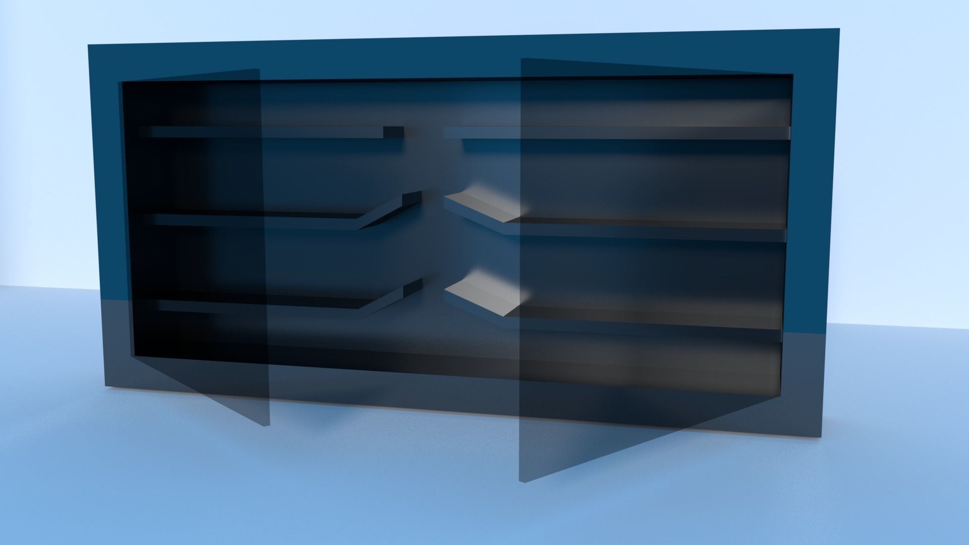 almirah or showcase Low-poly 3D model_3