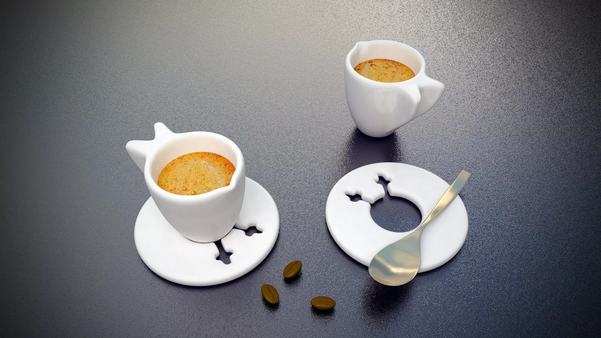 Wings Espresso Cups 2 Piece Set 3D print model