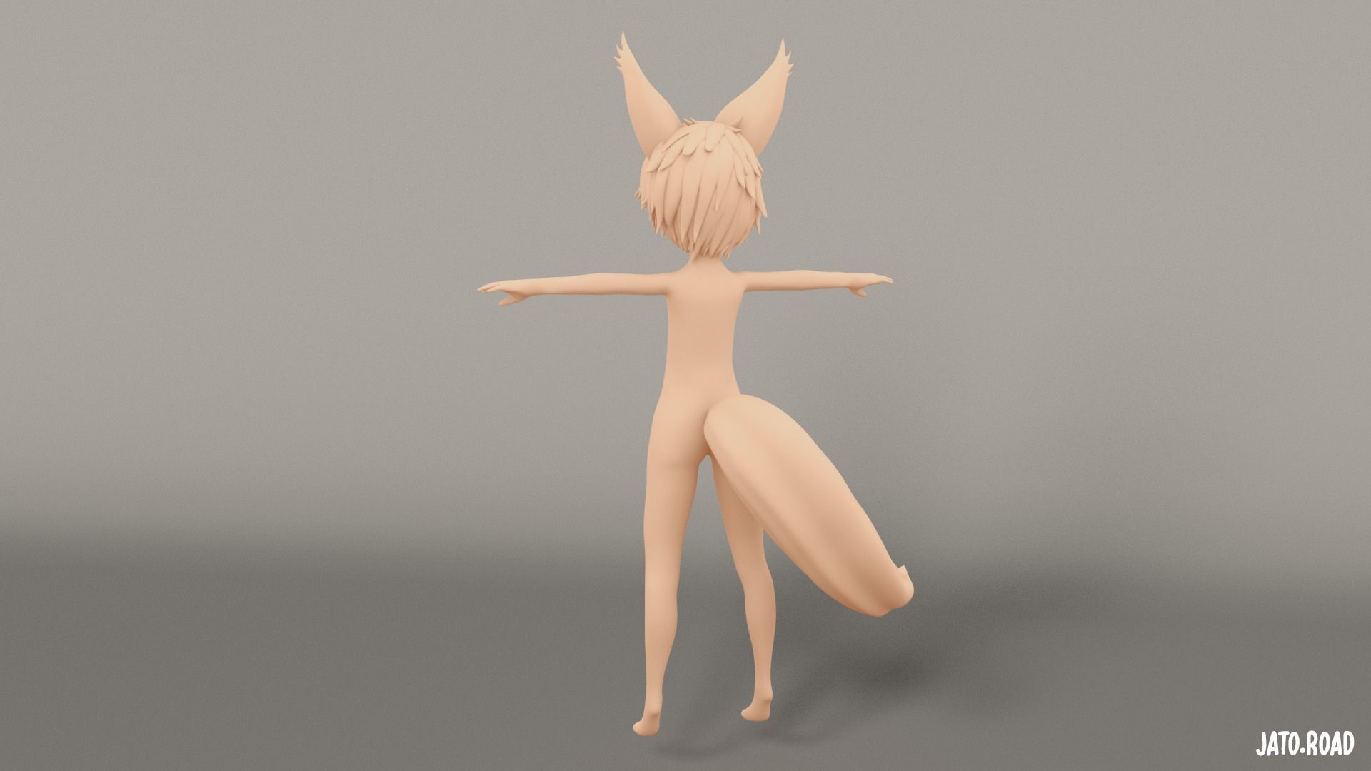 Chibi Base Mesh Furry 3D model_5