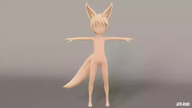 Chibi Base Mesh Furry 3D model