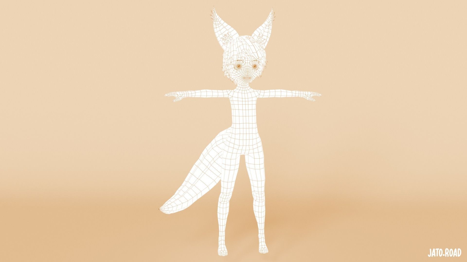 Chibi Base Mesh Furry 3D model_7