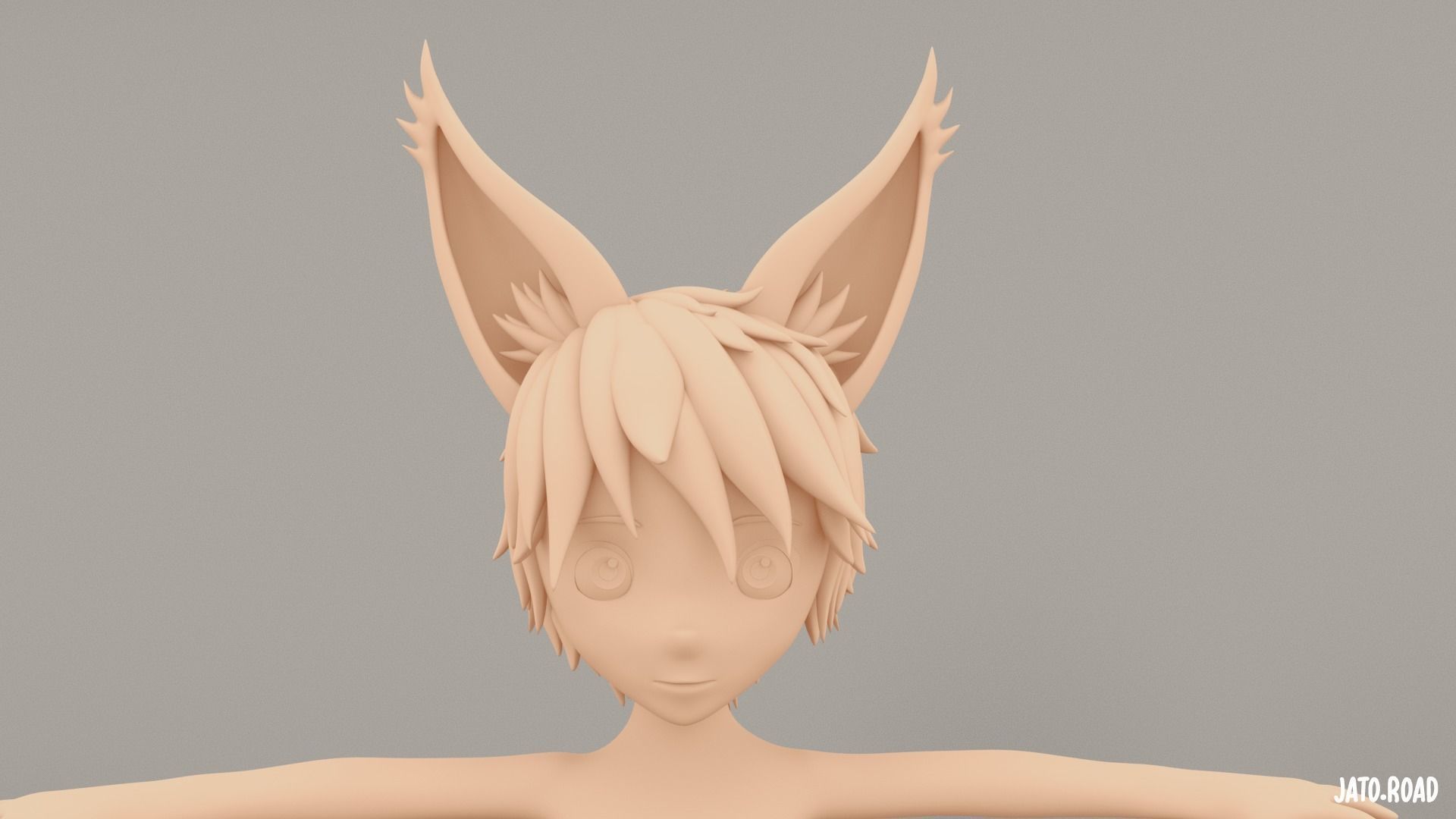 Chibi Base Mesh Furry 3D model_3