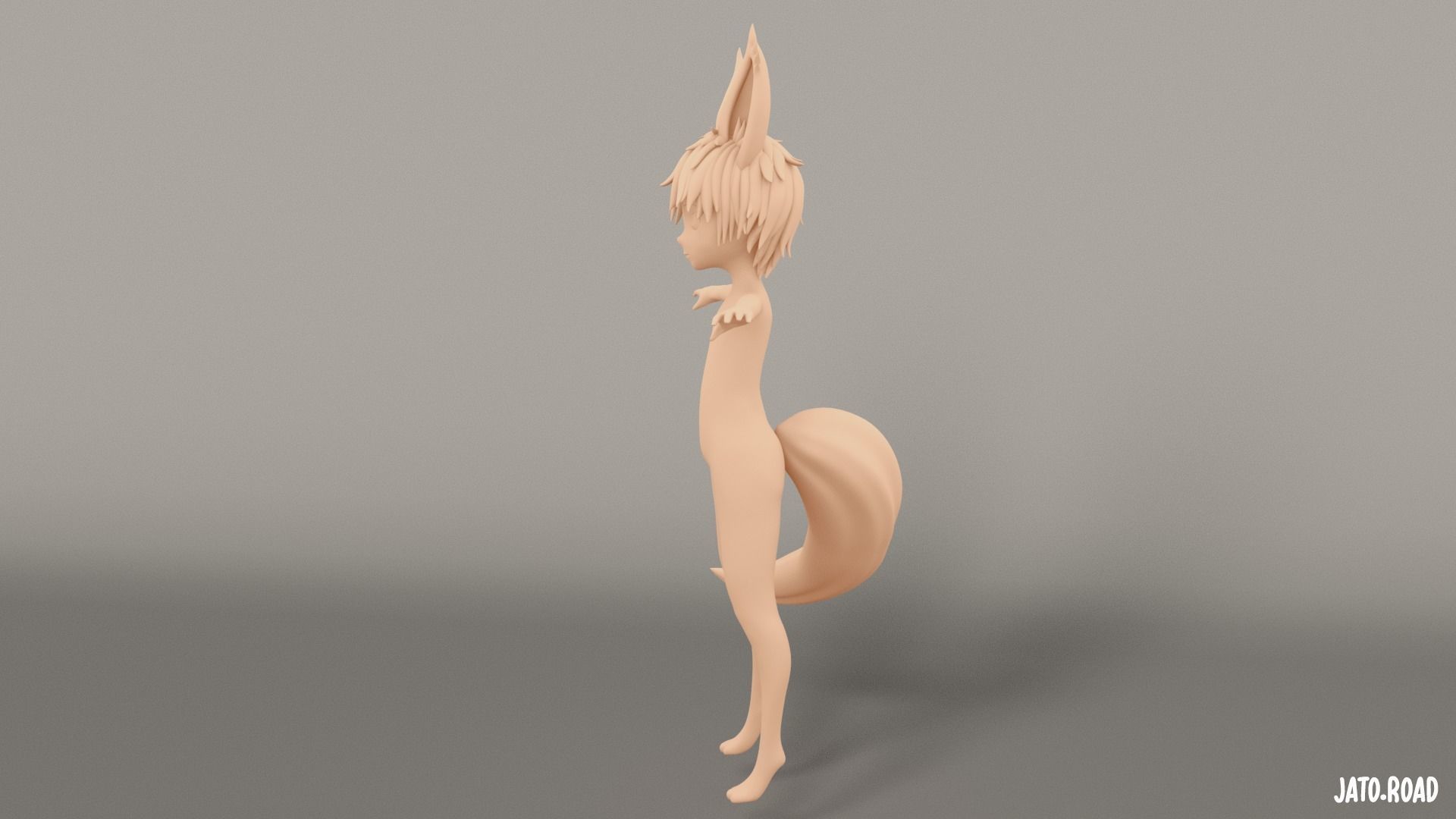 Chibi Base Mesh Furry 3D model_4