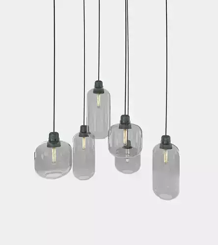 Retro round ceiling lamp set 3D model