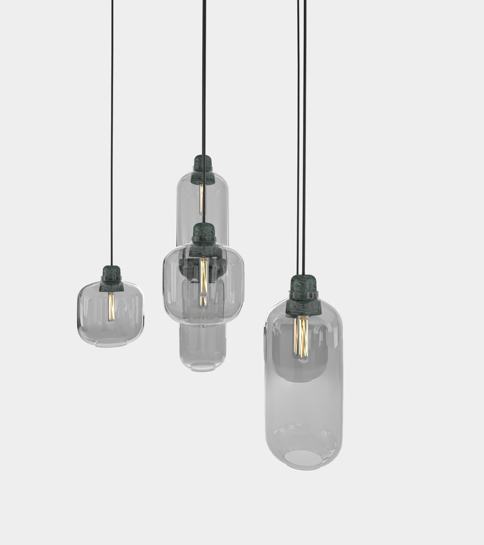 Retro round ceiling lamp set 3D model_1