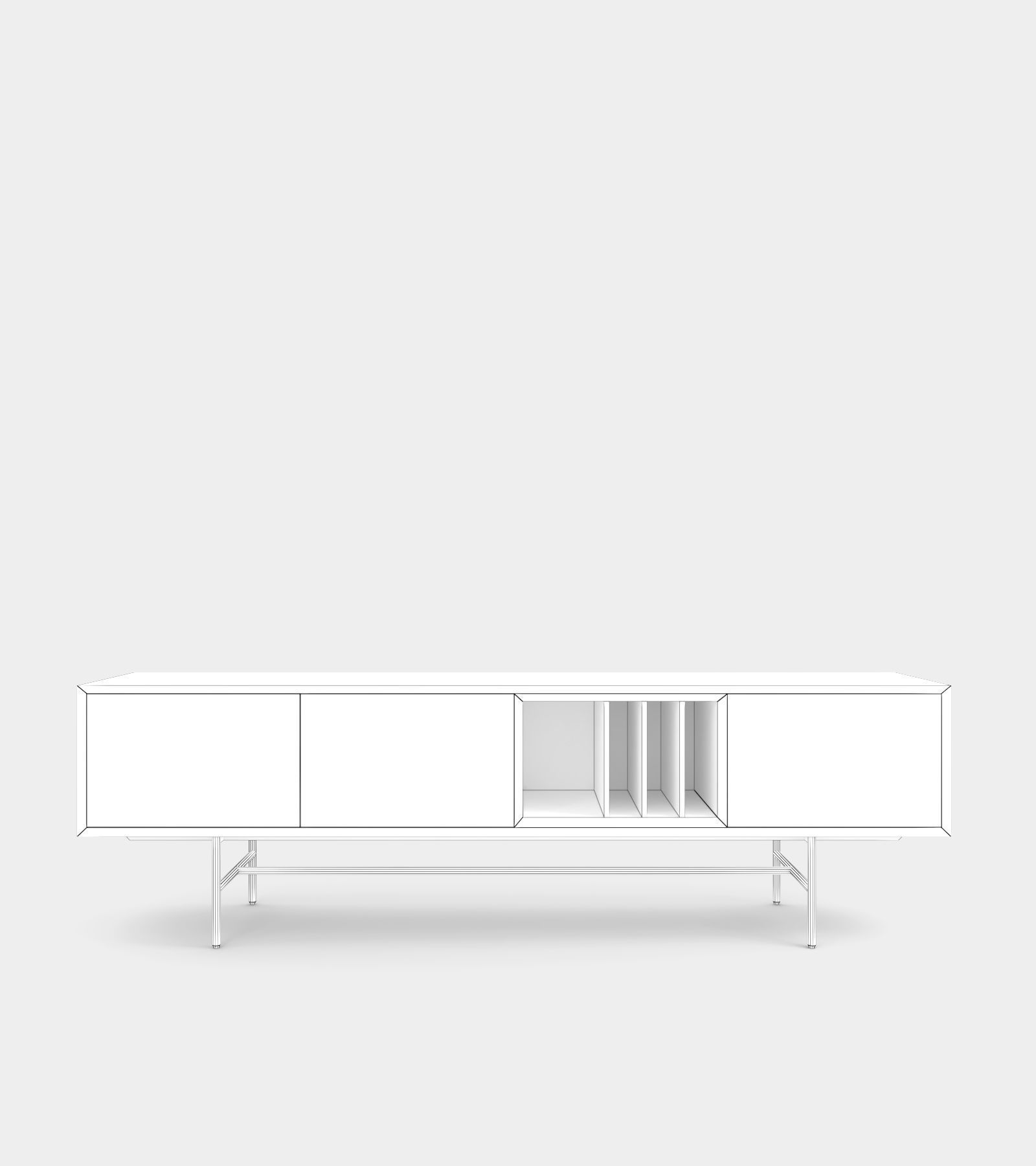 Clean and modern sideboard with wood frame 3D model_3