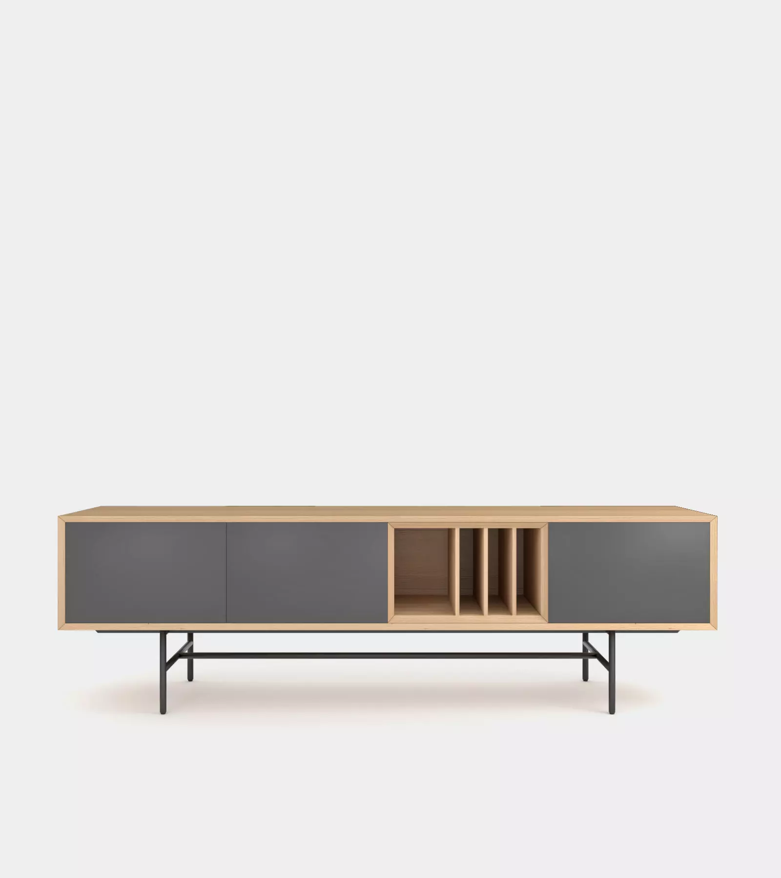 Clean and modern sideboard with wood frame 3D model_0