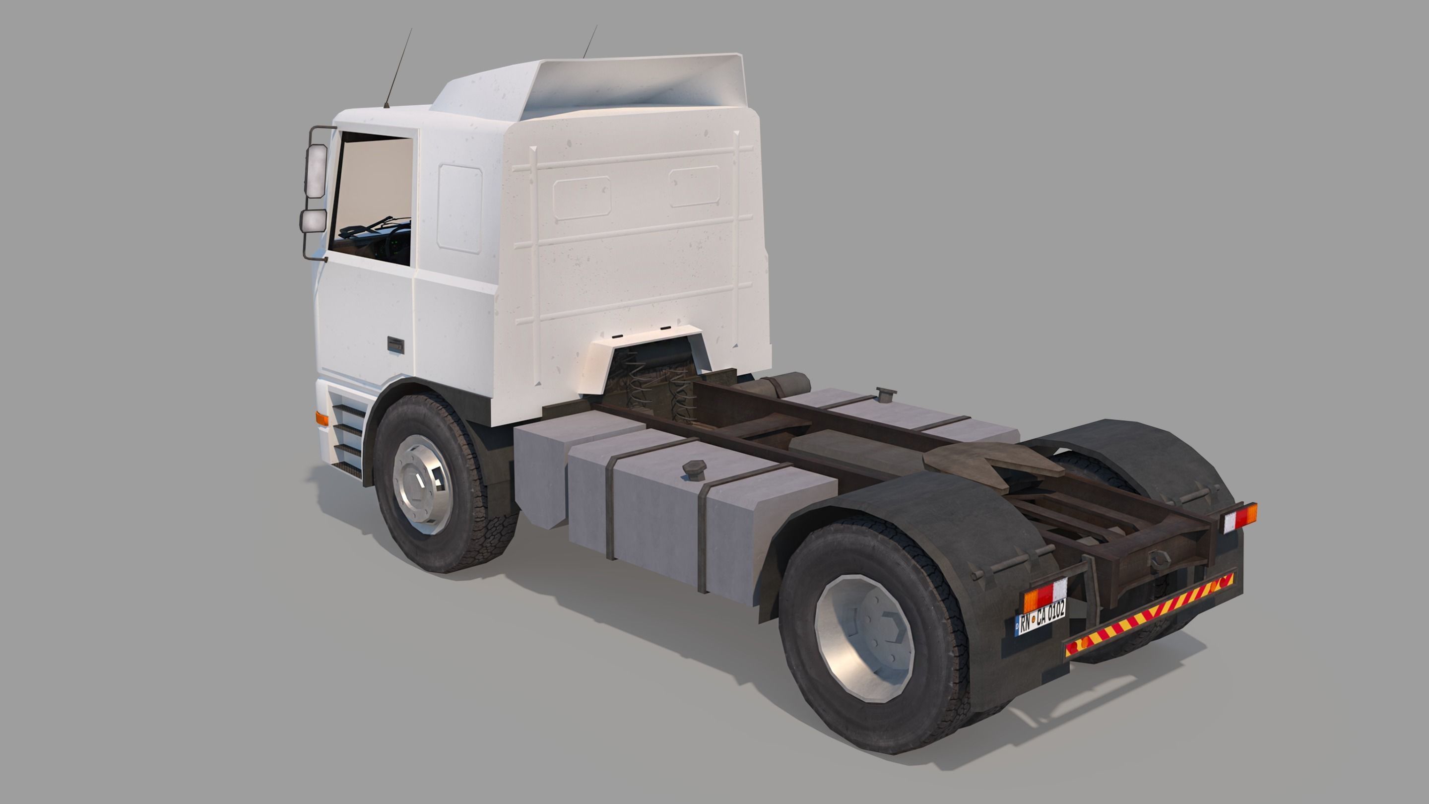 Semi Truck Low-poly 3D model_5