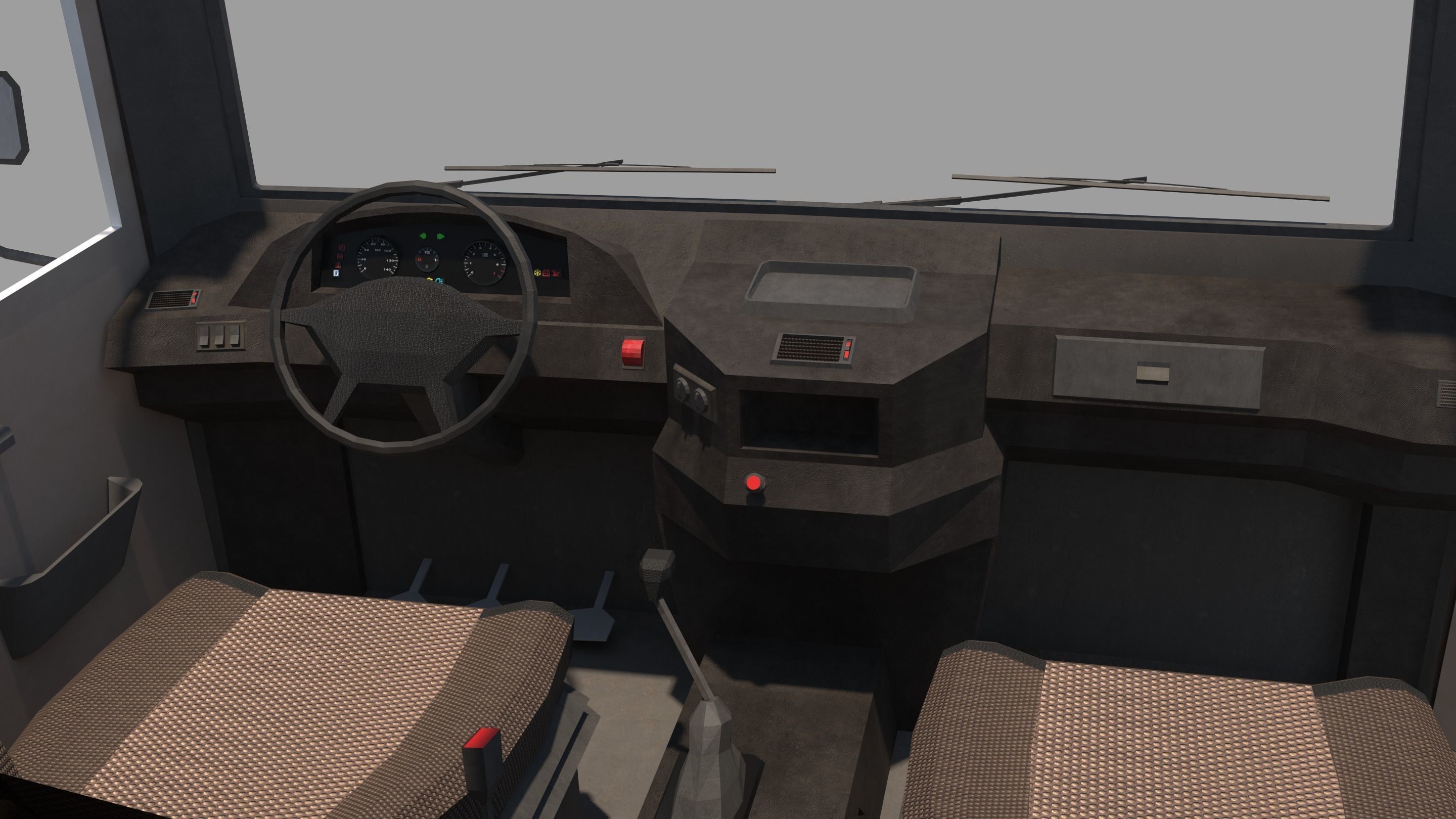 Semi Truck Low-poly 3D model_7