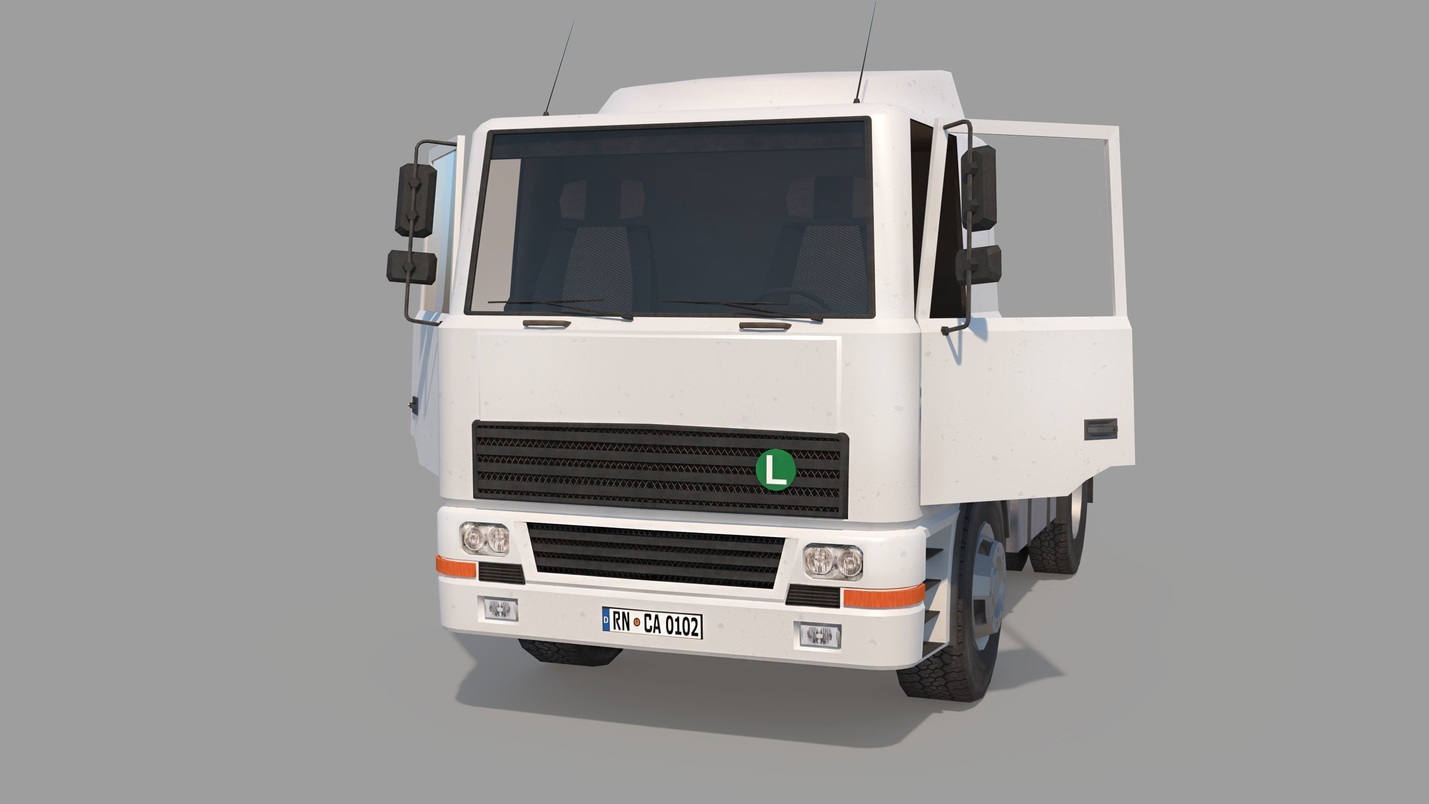 Semi Truck Low-poly 3D model_2