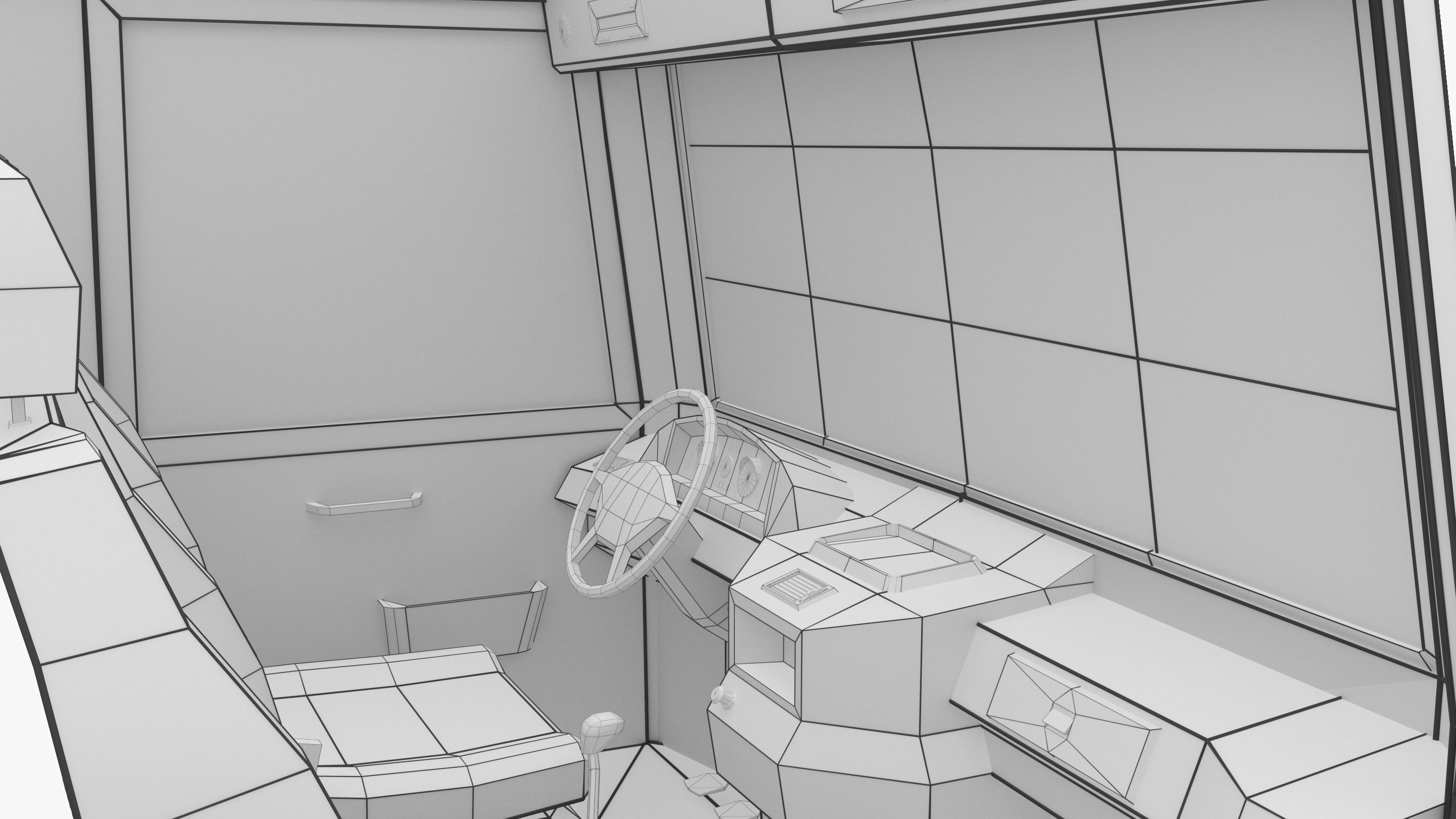 Semi Truck Low-poly 3D model_8