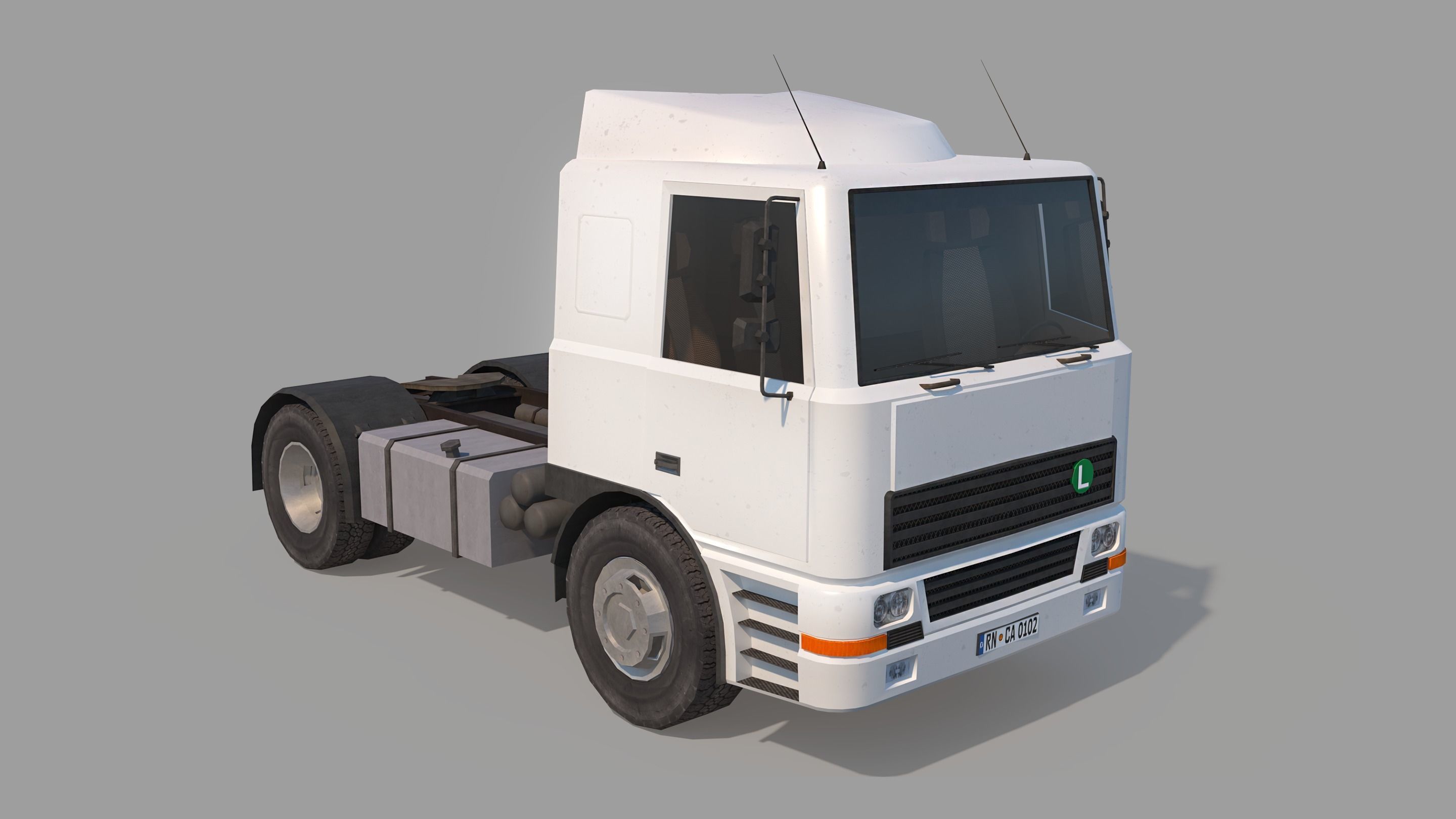 Semi Truck Low-poly 3D model_6