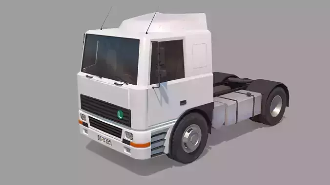 Semi Truck Low-poly 3D model