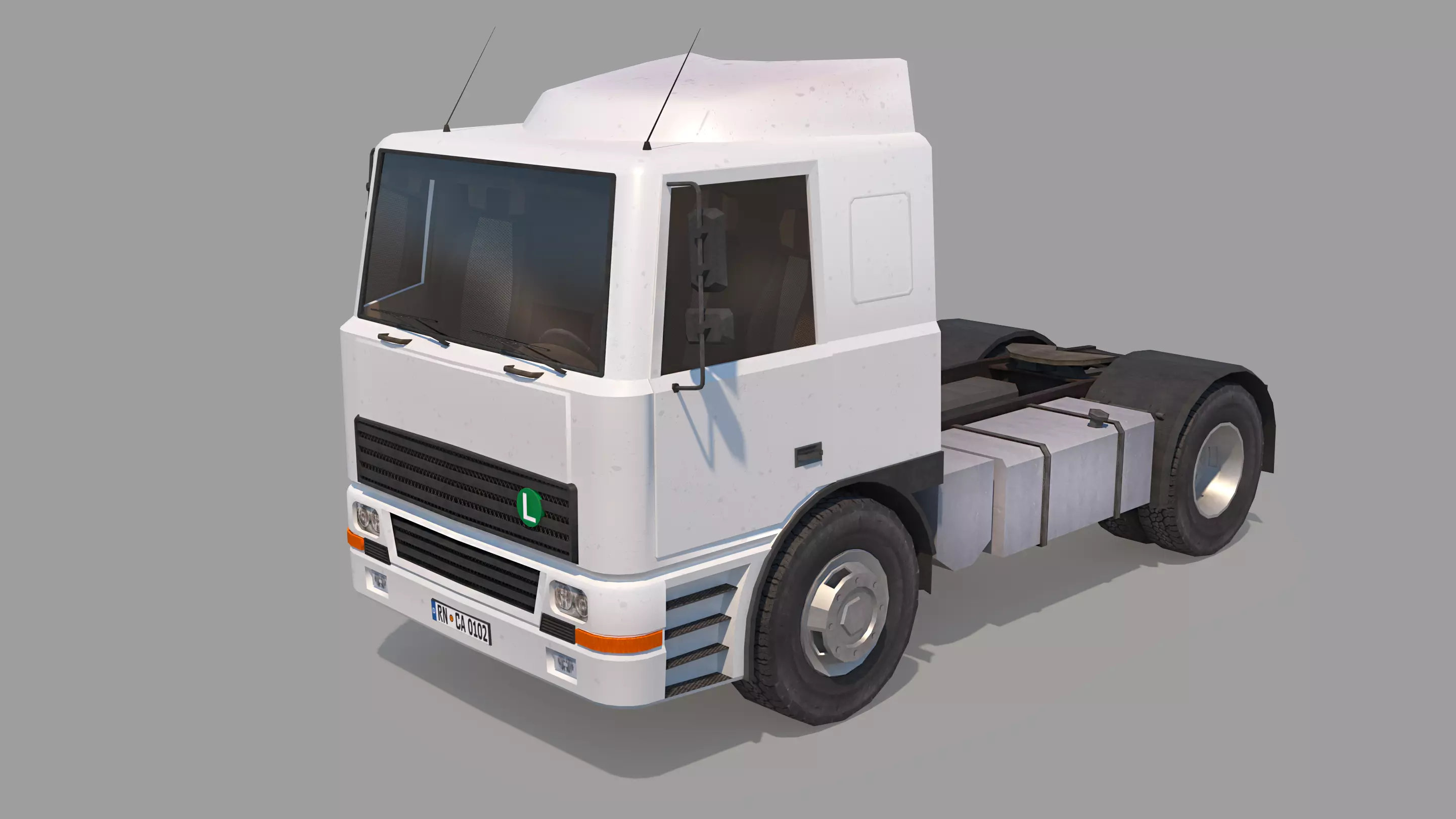 Semi Truck Low-poly 3D model_0