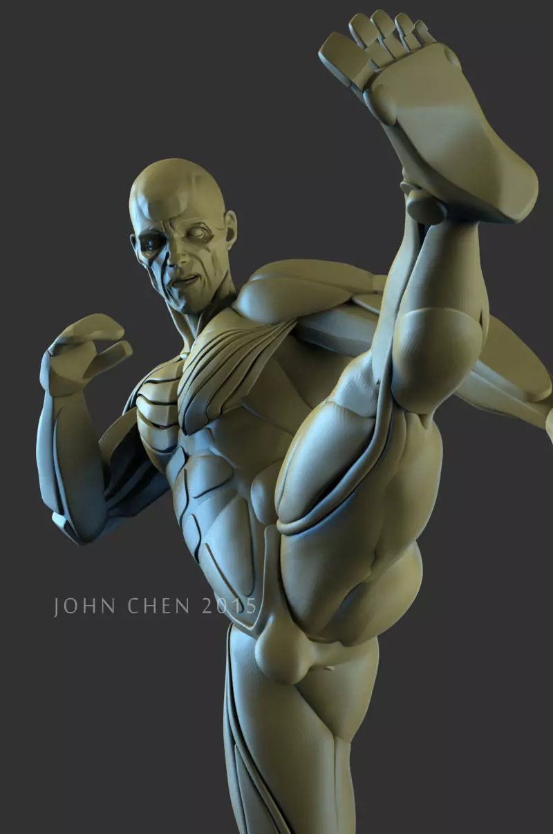 male Muay Thai pose Free 3D model