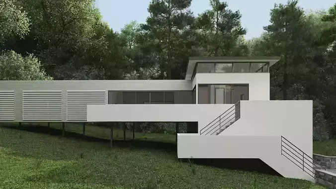 Haning Residential Villa Revit Model 3D model