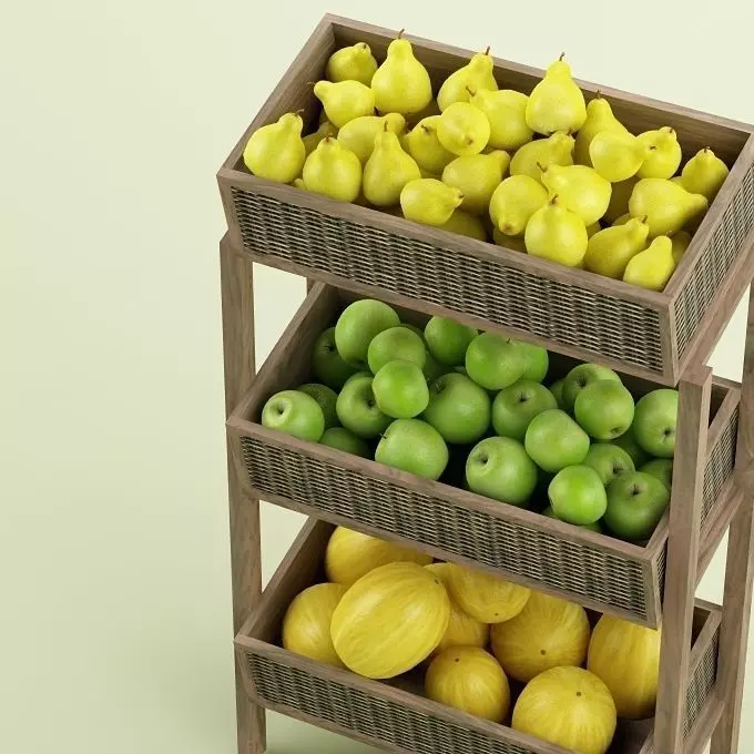 Store Fruits Stand 3D model_0