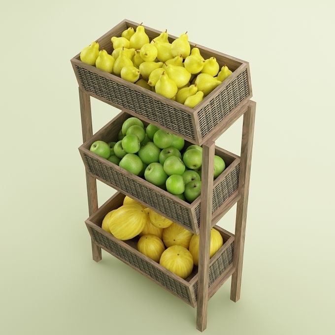 Store Fruits Stand 3D model_5