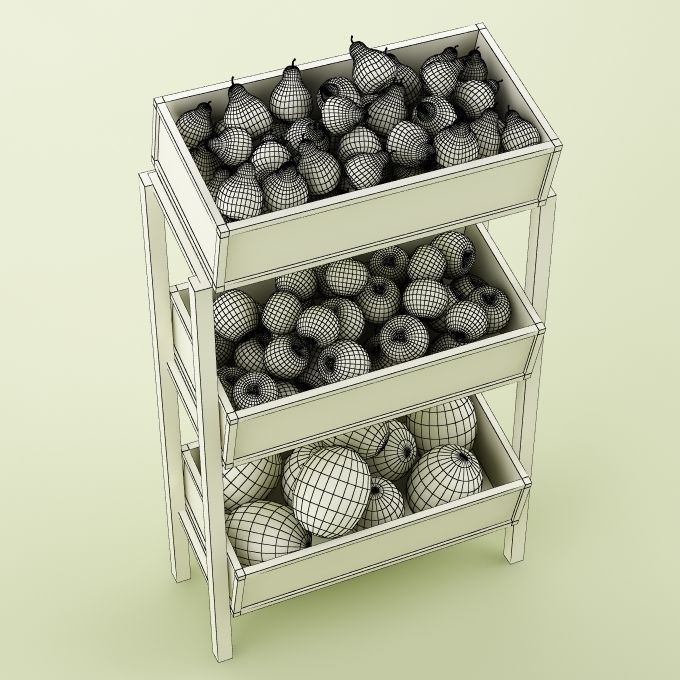 Store Fruits Stand 3D model_8