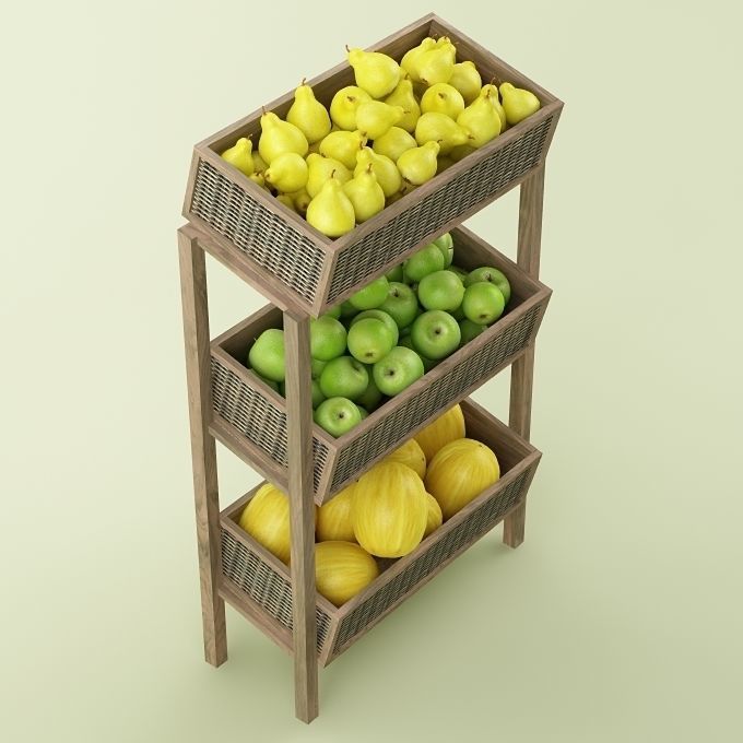 Store Fruits Stand 3D model_6