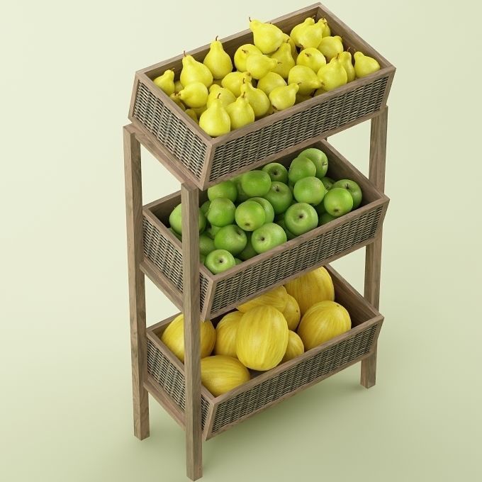 Store Fruits Stand 3D model_1